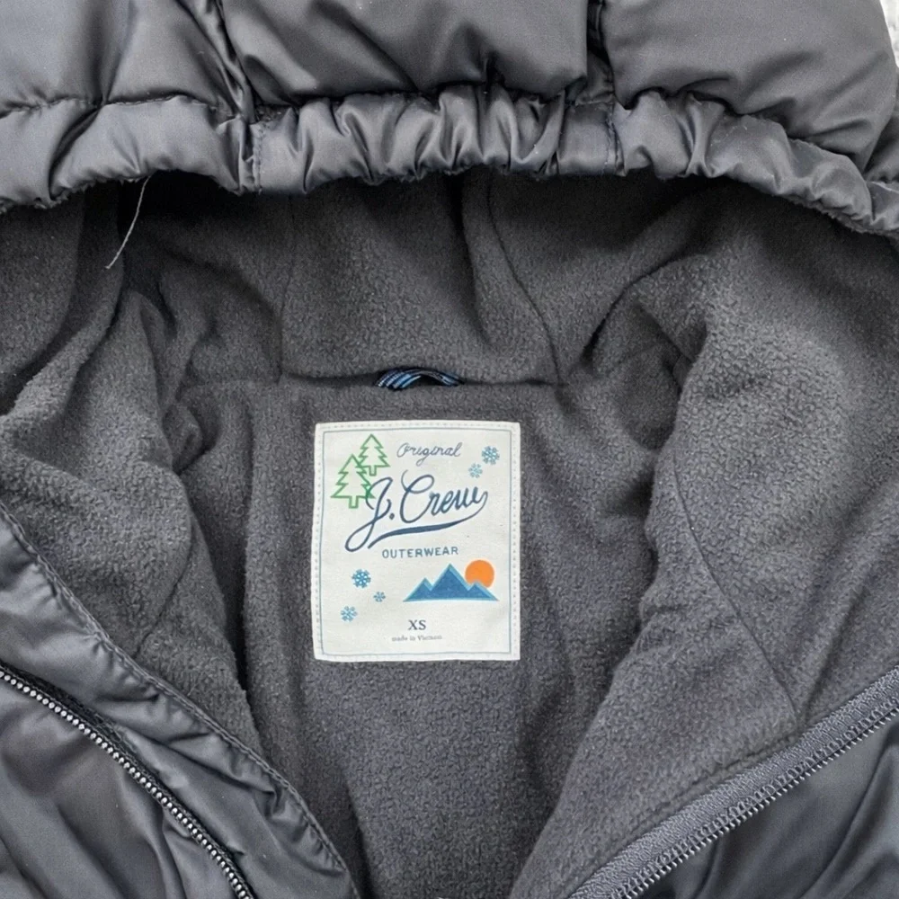J.Crew Primaloft Boys Puffer Jacket XS Navy Hooded Ski Snow Winter Outdoor